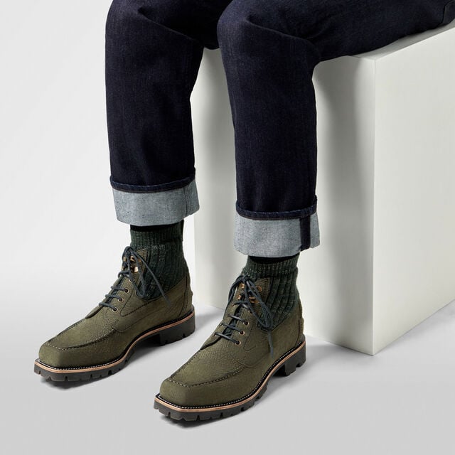 Grand Chemin Nubuck Leather Boot, FORREST GREEN, hi-res 7