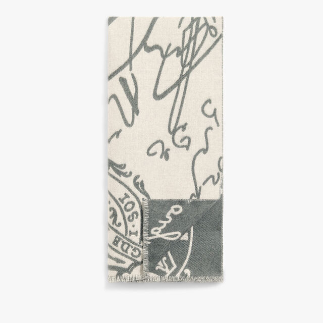 Wool Scritto Scarf, MINERAL GREEN, hi-res 2