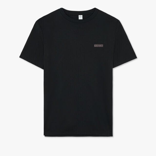 Leather Tab T-Shirt, NOIR, hi-res 1