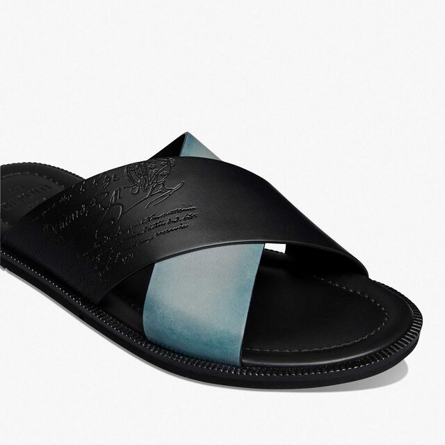 Sifnos Scritto Leather Sandal, BLACK+STONE DENIM, hi-res 6