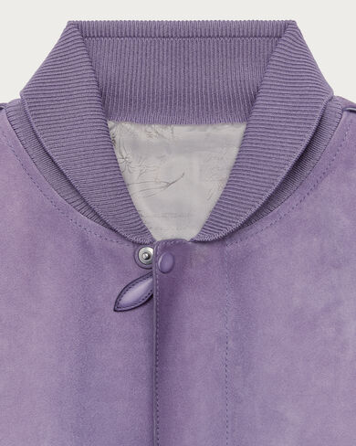 レザー パティーヌ ボンバージャケット, Pastel Lilac, hi-res