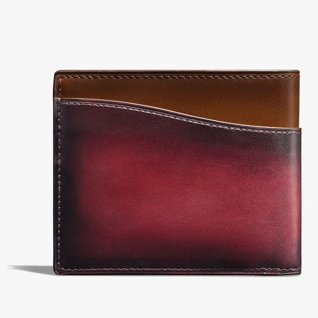 Makore Slim Gradiant Scritto Leather Compact Wallet, ST EMILION + CACAO INTENSO, hi-res 2