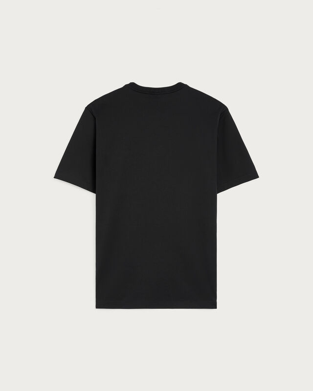 Pocket T-shirt with Leather Detail, Noir, hi-res