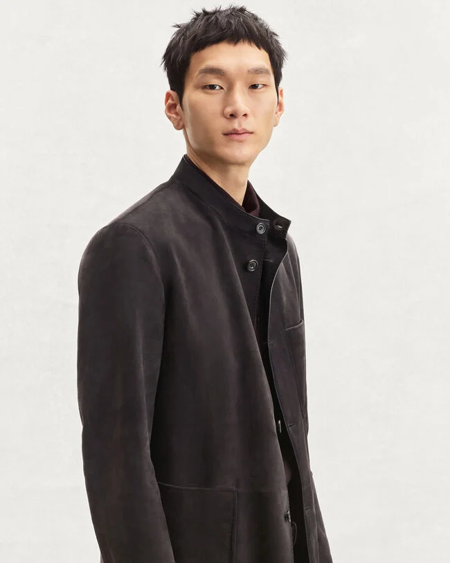 Patina Leather Foresti&egrave;re Jacket, Warm Purple Grey, hi-res