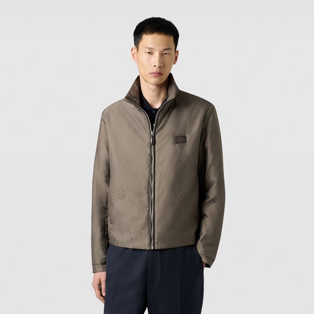 Blouson Nylon Scritto, SEPIA    , hi-res 2