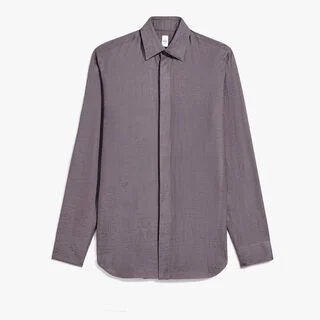 Cotton Silk Scritto Andy Shirt, SMOCKY LILAC, hi-res