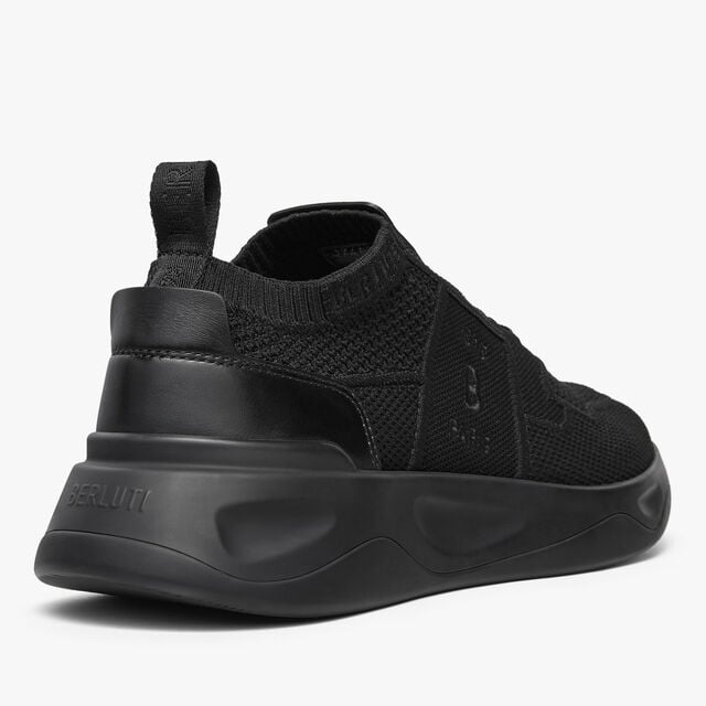 Shadow Knit And Leather Sneaker, JET BLACK, hi-res 6