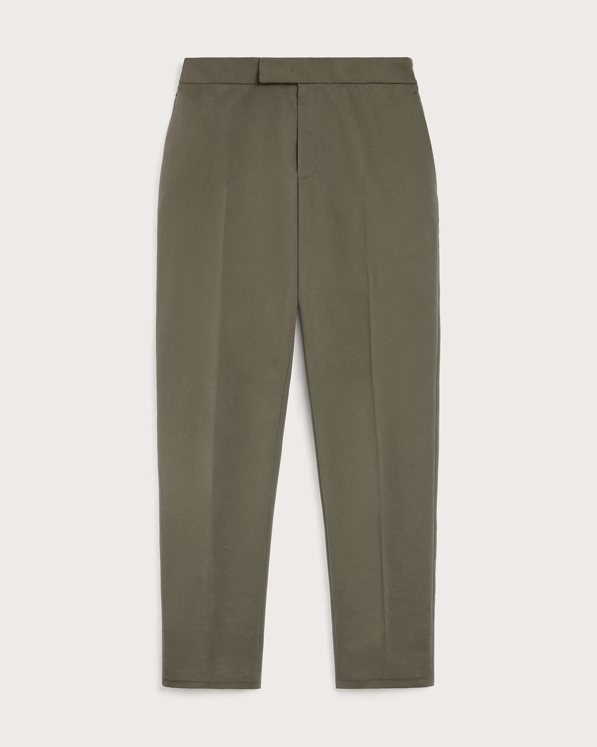 Alessio Trousers with Leather Zip-puller, Olive, hi-res