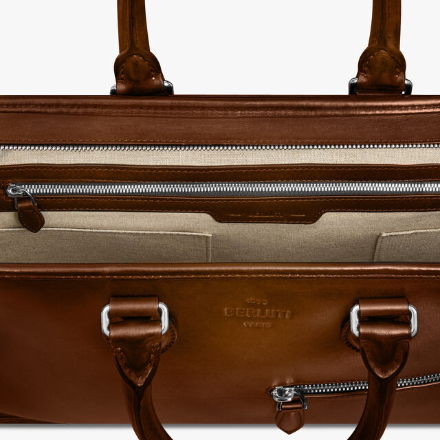 Un Jour Small Leather Briefcase, CACAO INTENSO, hi-res 6