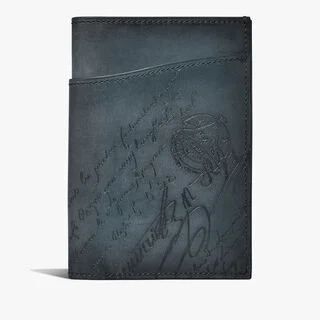Escale Gradiant Scritto Leather Passport Holder, BLU MINERALE, hi-res