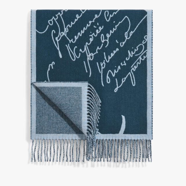 Double Face Herringbone / Scritto Scarf, TITANIUM BLUE, hi-res 2