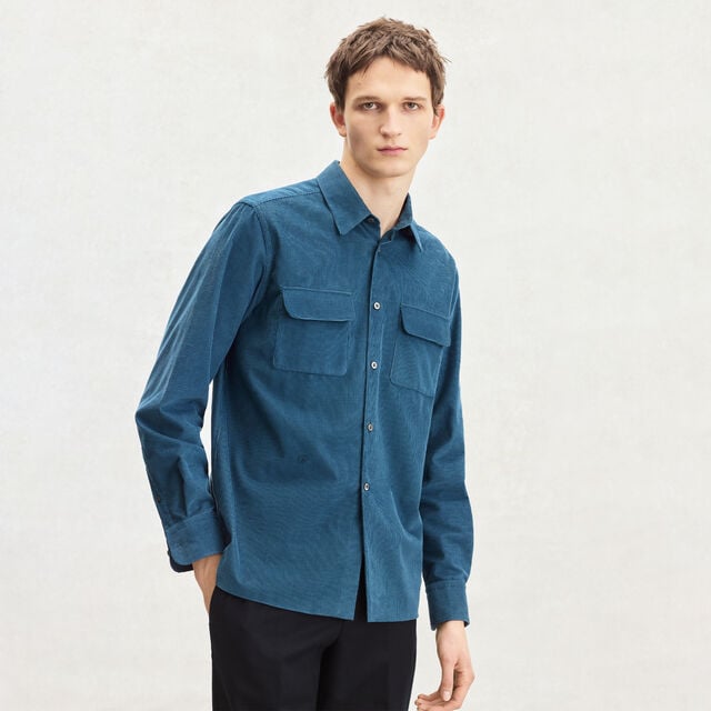 Chemise en Velours Côtelé, NILE BLUE, hi-res 2