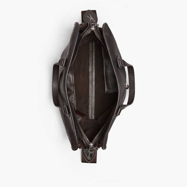 Un Jour Briefcase In Leather, DARK BROWN, hi-res 8