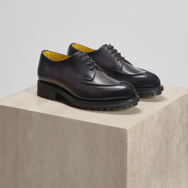 New Oslo Venezia Calf Leather Derby, DARK PELLICOLA, hi-res 4