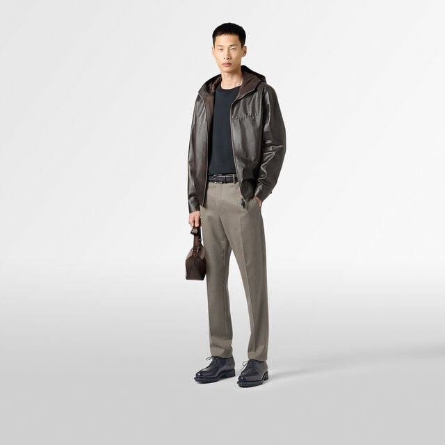 Leather Tab Pocket T-shirt, NOIR, hi-res 4