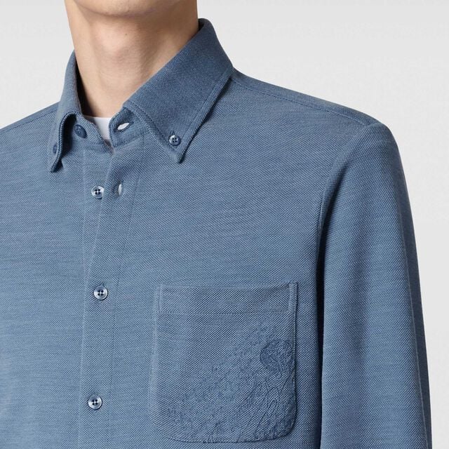 Chemise avec Poche Scritto, BLUE DENIM, hi-res 5