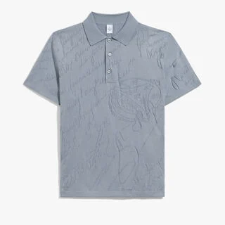 Diagonal Scritto Polo, TITANIUM BLUE, hi-res