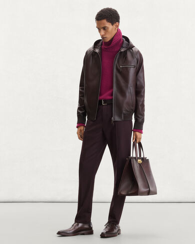 レザーパティーヌ アンジュール フード ブルゾン, Fondant, hi-res