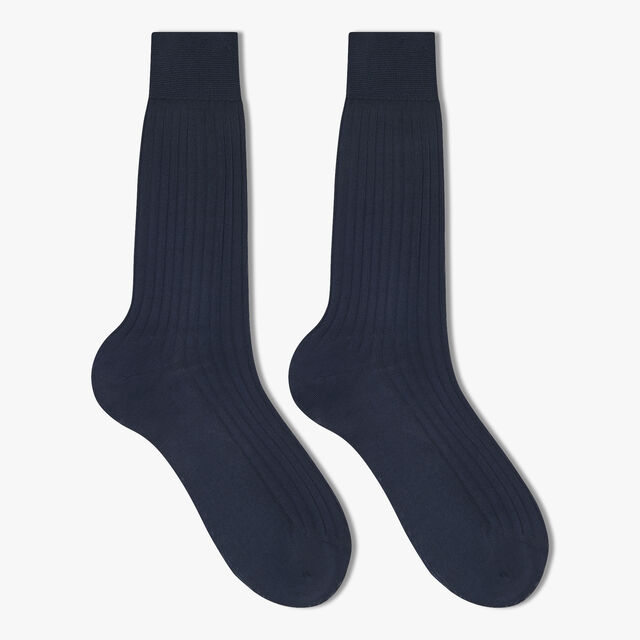 Cotton Short Socks, NAVY, hi-res