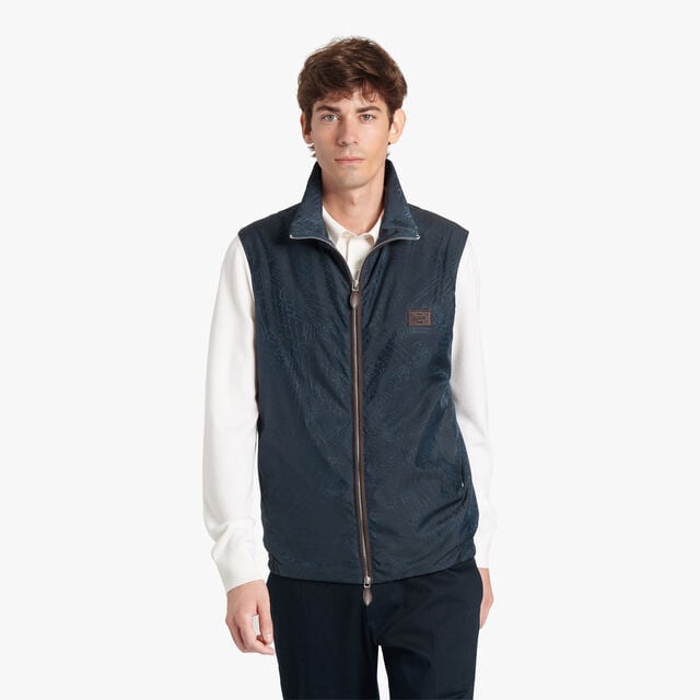 Nylon Scritto Gilet, WASHED INDIGO, hi-res 2