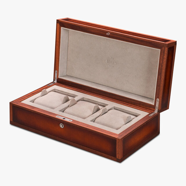 Wood and Leather Watch Box, CACAO INTENSO, hi-res 2