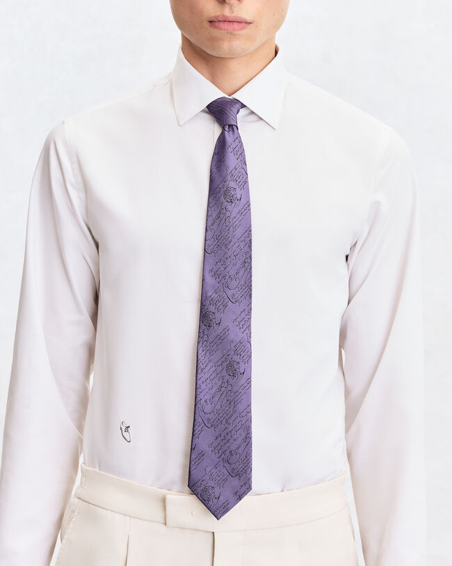 Classic Scritto Pattern Tie, Pastel Lilac, hi-res