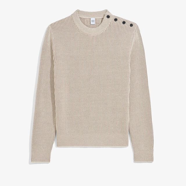 Contrasted Ribbed Crewneck, SAND TAUPE, hi-res 1