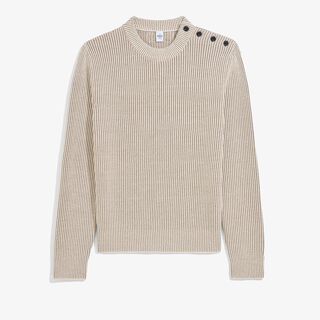 Contrasted Ribbed Crewneck, SAND TAUPE, hi-res