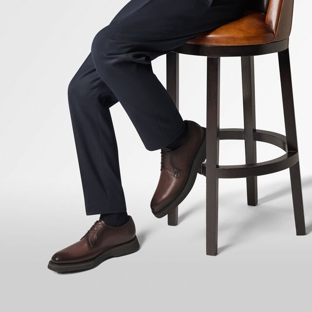 Alessio Scritto Venezia Calf Leather Derby, SOFT BROWN, hi-res 2