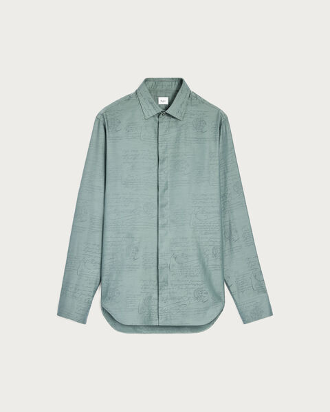 Andy Scritto Pattern Shirt, Slate Green, hi-res