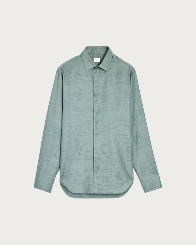 Andy Scritto Pattern Shirt, Slate Green, hi-res