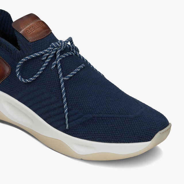 Shadow Cashmere And Leather Sneaker, NAVY, hi-res 6