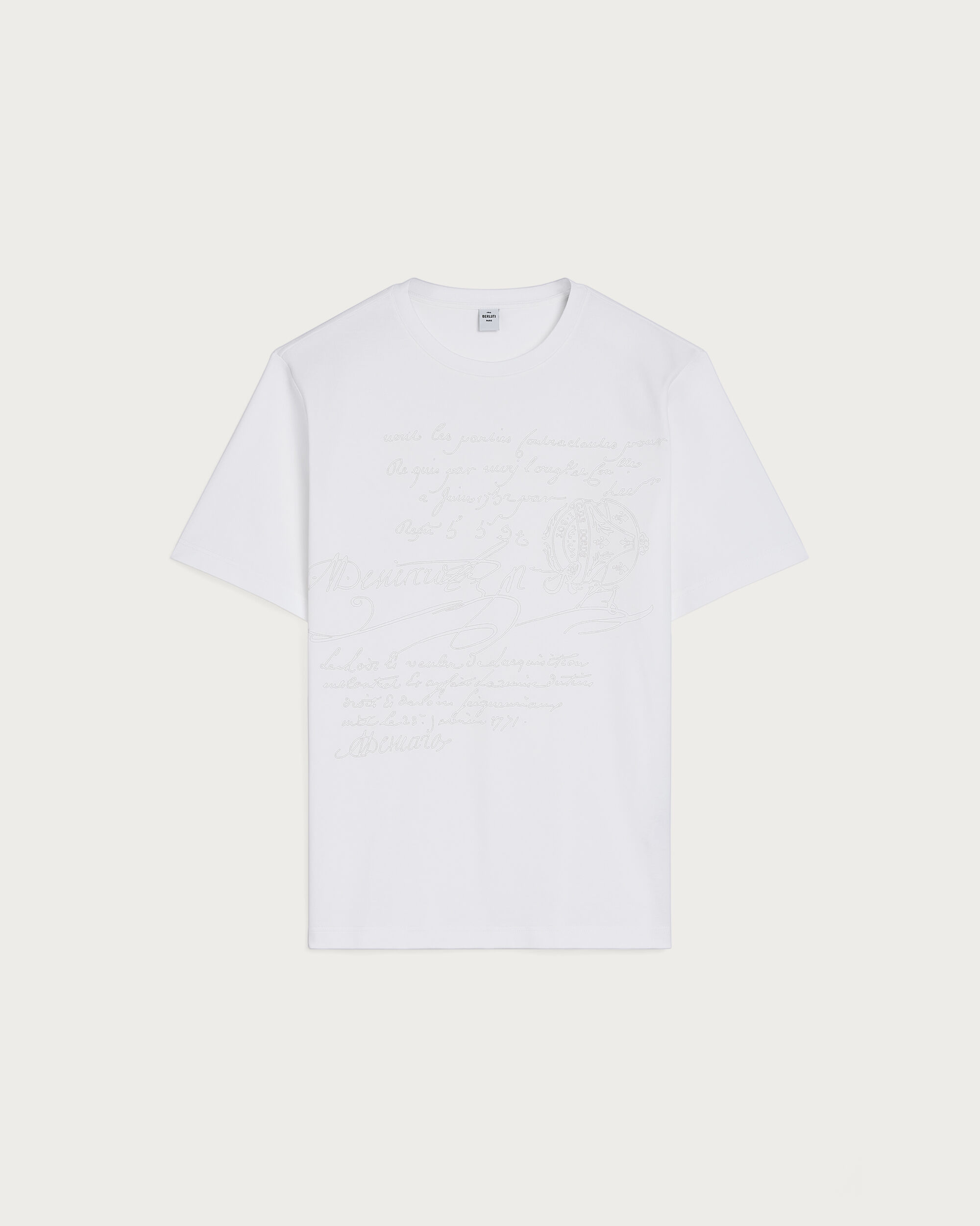 Scritto Embroidery T-shirt, Blanc Optique, hi-res