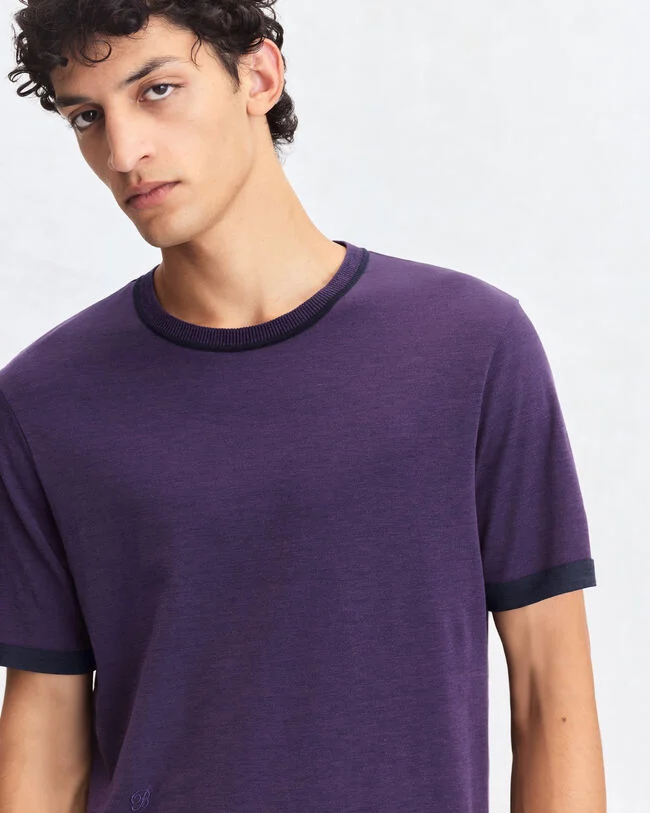 Bicolor Reversible T-Shirt, Navy & Purple, hi-res