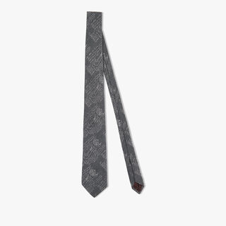 Cashmere & Silk Scritto Tie, SLATE GREY, hi-res