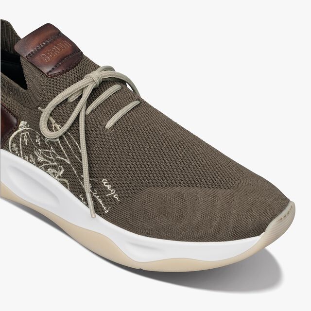 Shadow Knit And Leather Sneaker, KAKI, hi-res 6