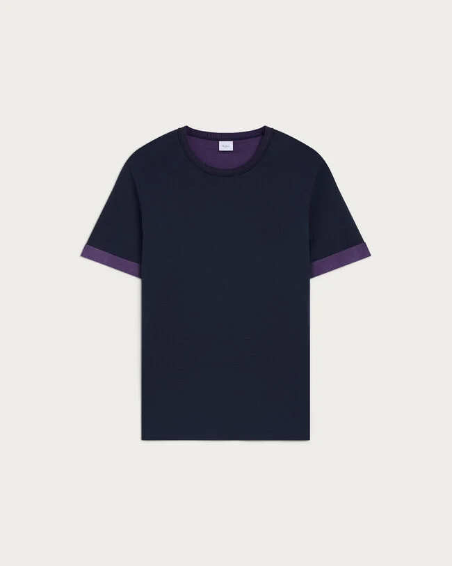 Bicolor Reversible T-Shirt, Navy & Purple, hi-res