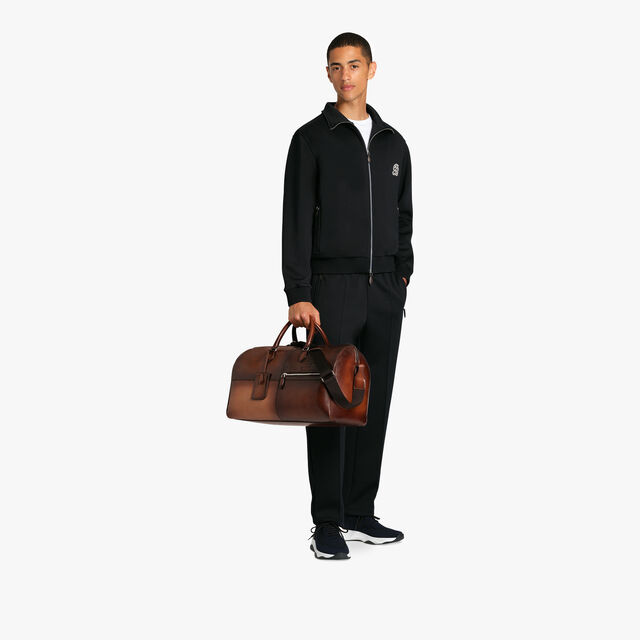 Jour Off MM Scritto Leather Travel Bag, CACAO INTENSO, hi-res 7