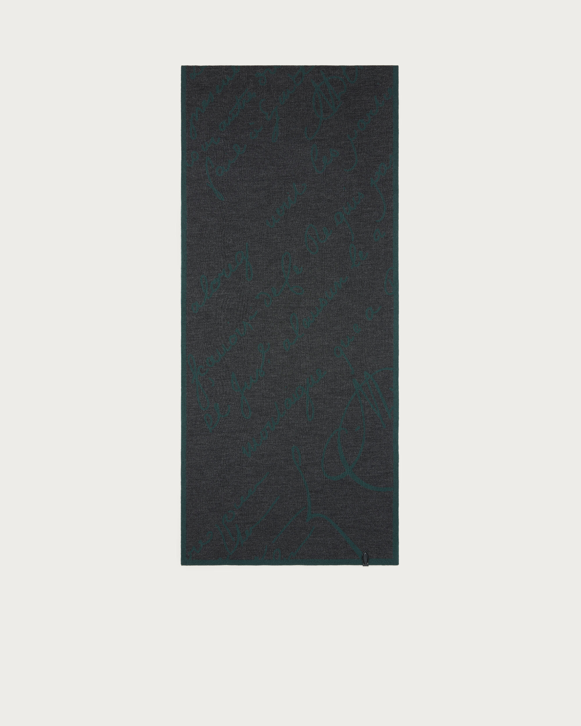 ダブルフェイス スクリットパターン ニット スカーフ, Dark Grey Melange, hi-res