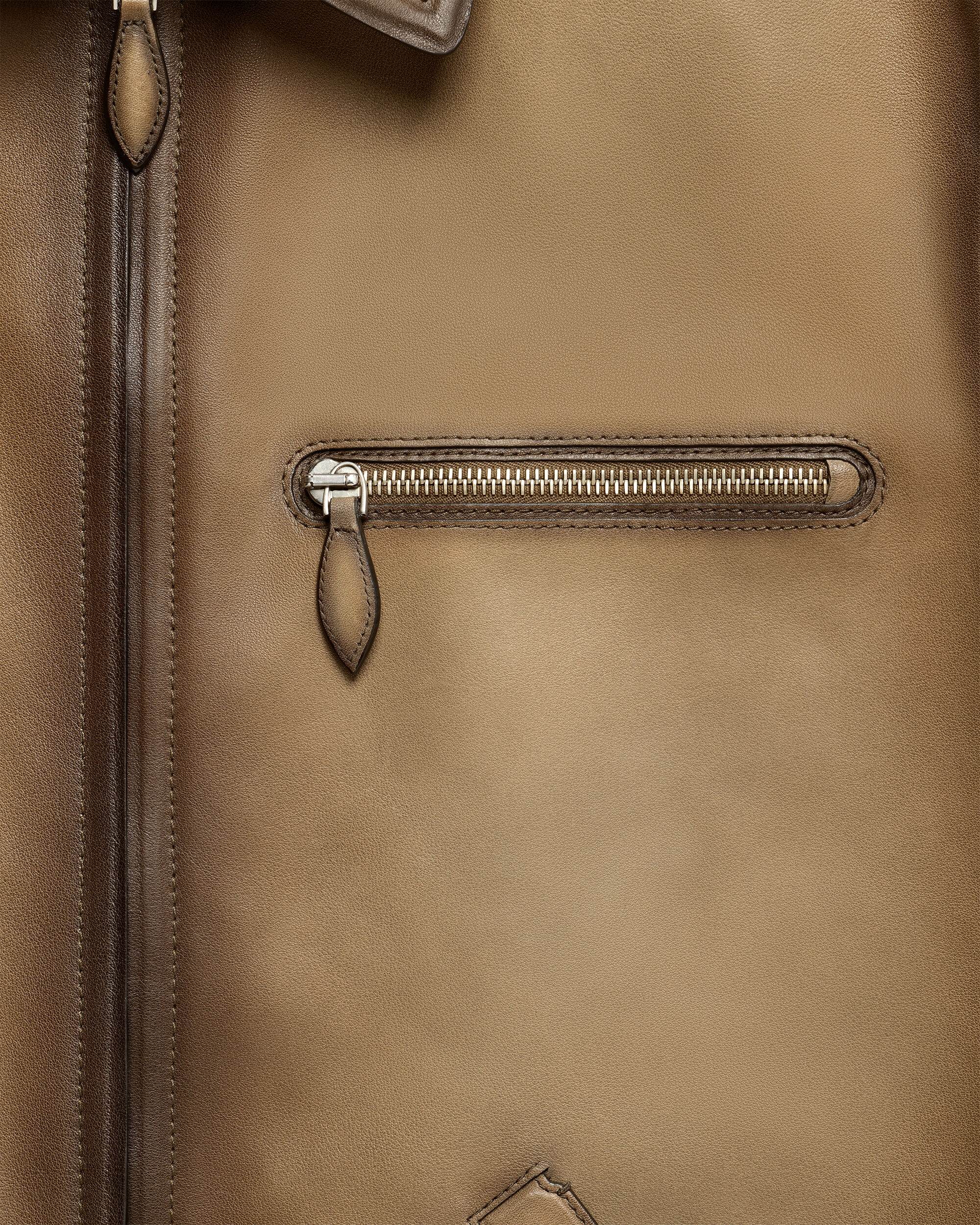 Leather Patina Un Jour Blouson, Fiamma Brass, Image 1