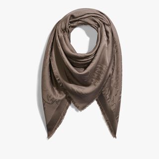 Wool & Silk Scritto Scarf, WARM SEPIA, hi-res