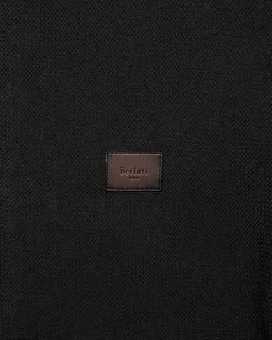 Pull Zipp&eacute; Shadow avec D&eacute;tail en Cuir, Noir, hi-res