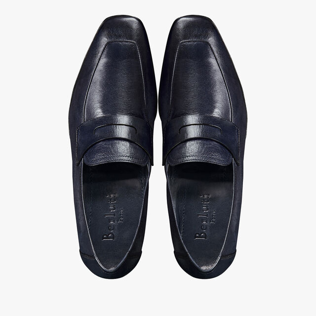 Lorenzo Kangaroo Leather Loafer, NAVY BLUE, hi-res 3