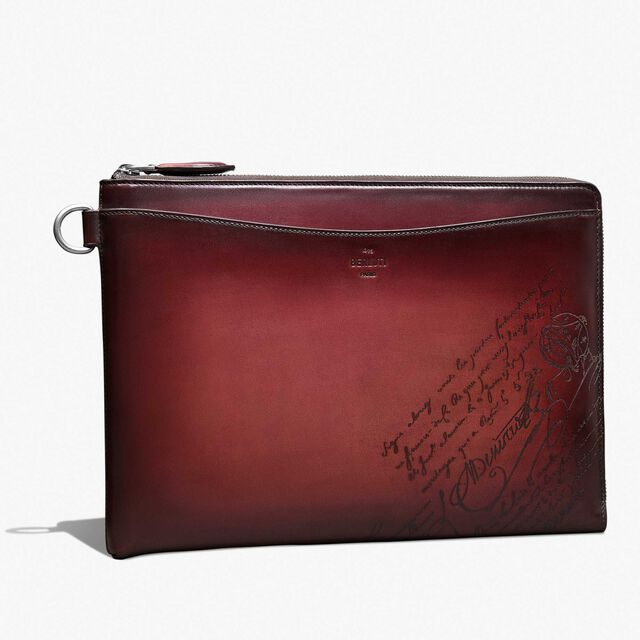 Nino GM Gradiant Scritto Leather Clutch, LIGHT SAINT EMILION, hi-res 2