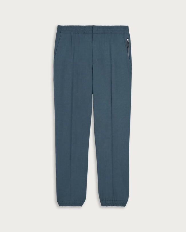 Fast Track Jogpants with Leather Zip-puller, Greyish Blue, hi-res