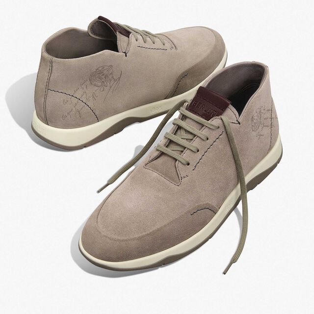 Echappee Scritto Suede Calf Derby, GREY, hi-res 7