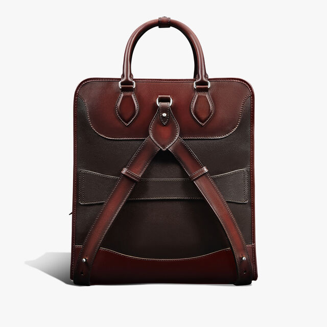 Premier Jour Scritto Leather Backpack, LEGNO BRUCIATO, hi-res 3