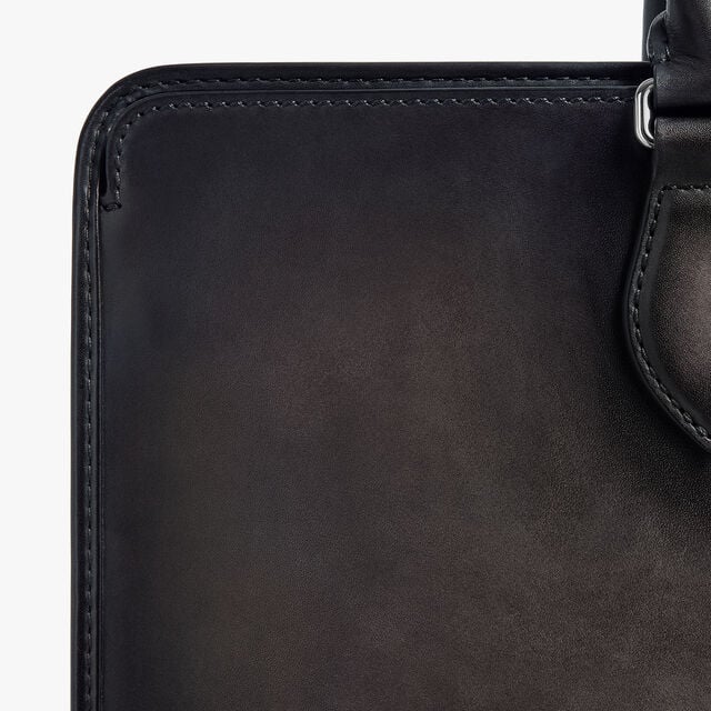 Un Jour Scritto Leather Briefcase, NERO GRIGIO, hi-res 8