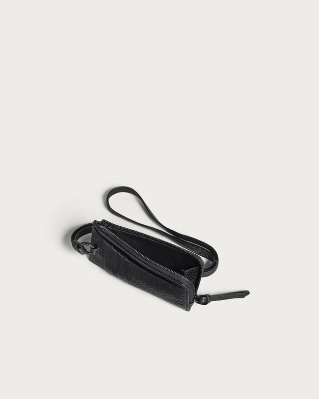 Koa Maxi Strap Zipped Card Holder, Deep Black, hi-res