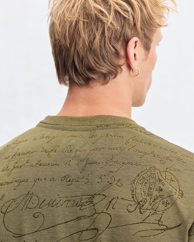 Scritto Piqu&eacute; T-shirt, Salvia, hi-res